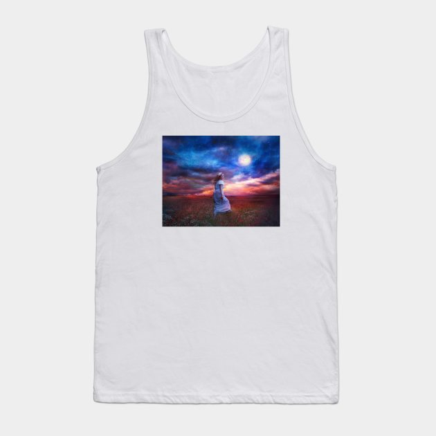 Full Moon Tank Top by Phatpuppy Art